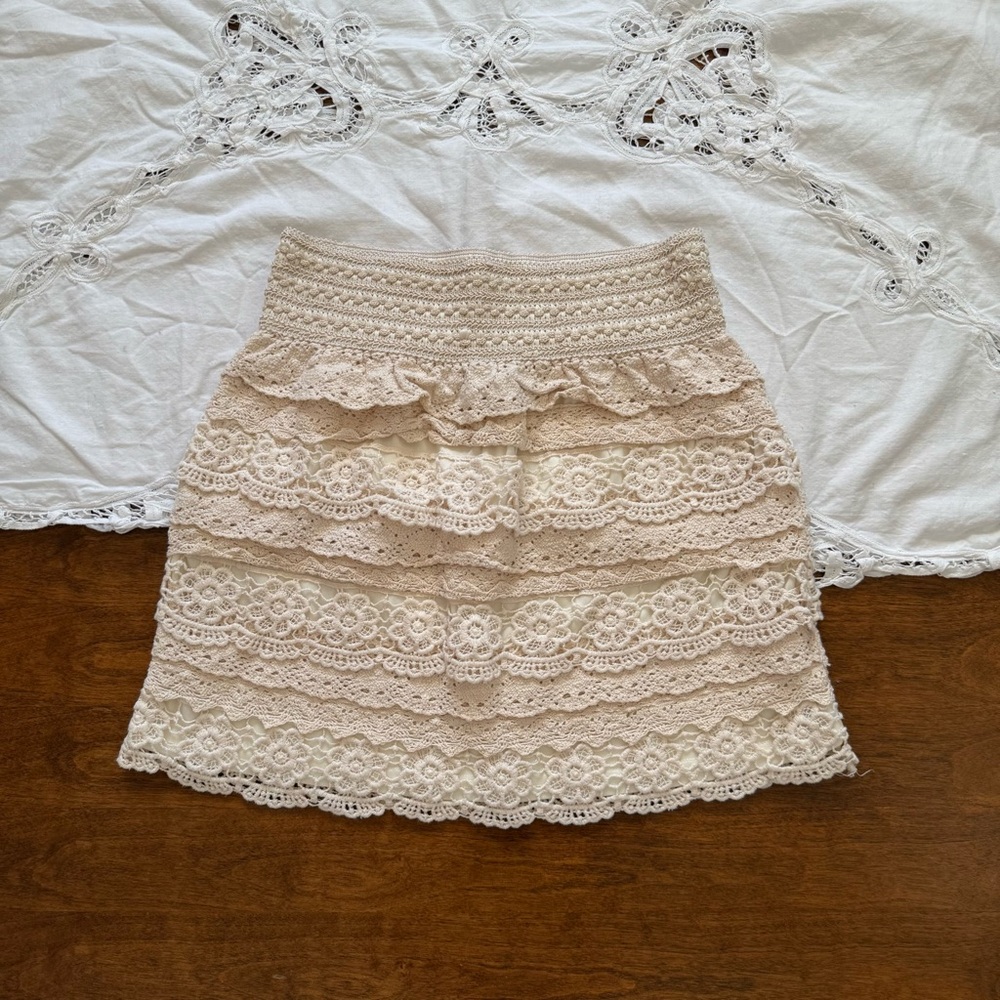 Y2K Lacey Ruffle Mini Skirt